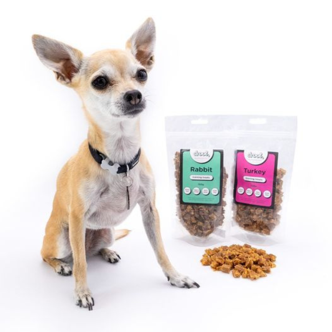 Fantastic quality single source protein dog and puppy training treats: Venison, Goat, Chicken, Pheasant, Rabbit, Wild Board healthy and natural.